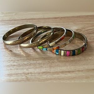 Gold toned bracelets